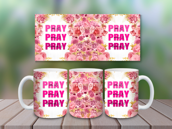 Inspired Living: The Pray Mug in Pink and White