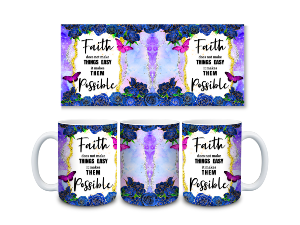 Discover the Purple Faith Doesn't Make Things Easier Mug