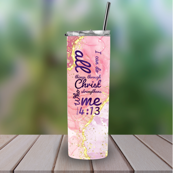 Celebrate Inspiration with the 'I Can Do All Things' 20oz Skinny Tumbler